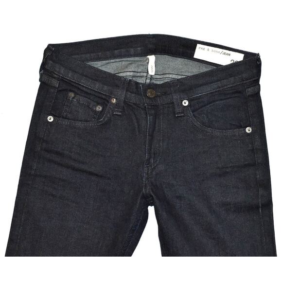 B0 Auth RAG & BONE Dark Wash Olive Harrow Skinny Stretch Jeans Size 26 - Picture 2 of 6